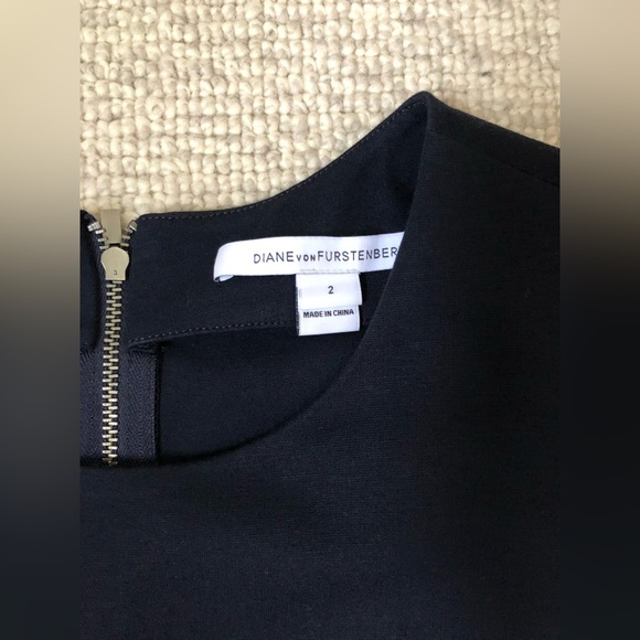 Diane Von Furstenberg Carpreena Mini Dress in Navy Blue - Picture 7 of 9